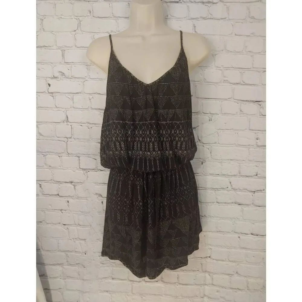 H & M Women's Size Medium Black w/ Triangle design Romper